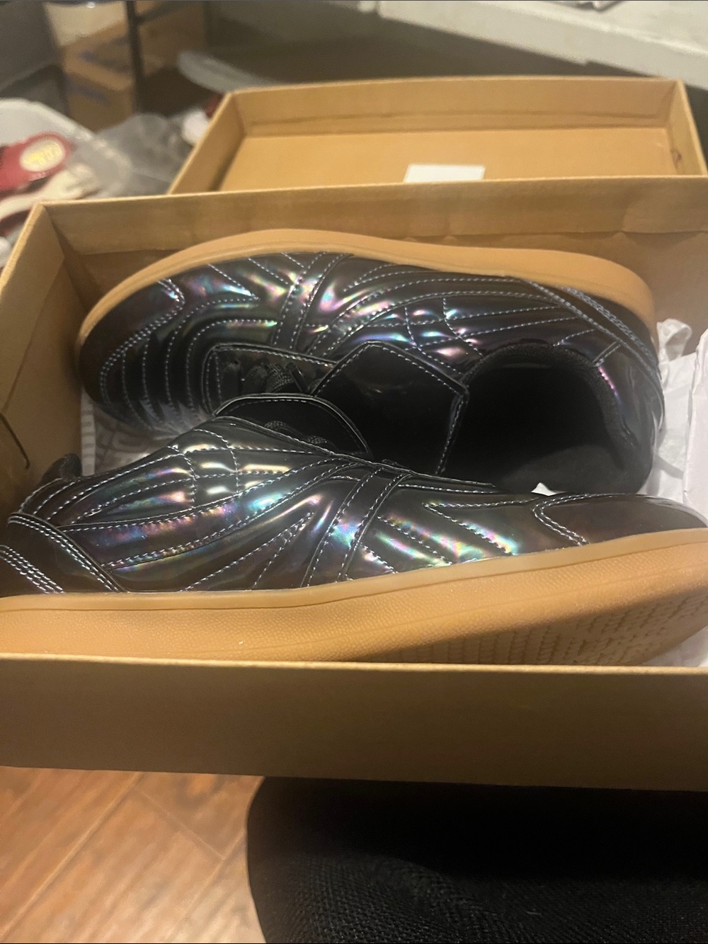 Steve Madden Iridescent Black Low-Top Sneakers